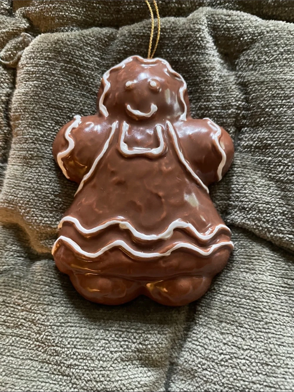 Vintage Cracker Barrel Gingerbread Christmas Tree Ornaments Pair